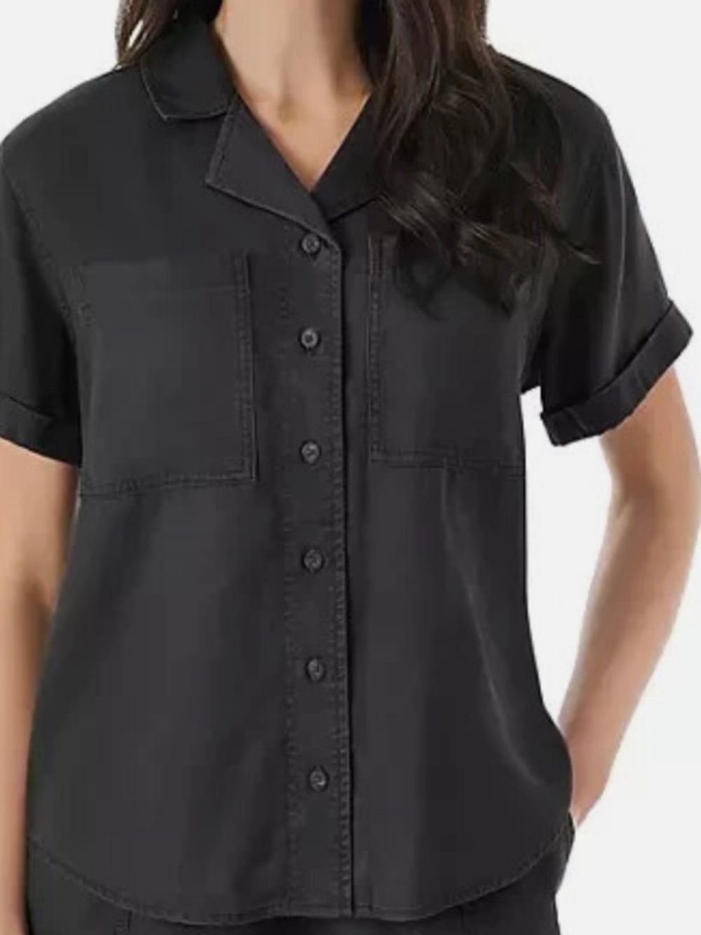 Member's Mark Black TENCEL Camp Button-Down Shirt - Women's
